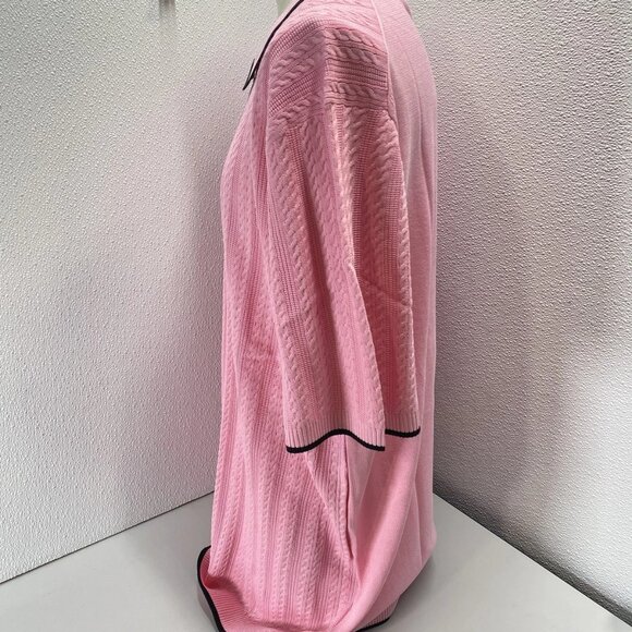 NEW PRESTIGE Men’s Belair Luxury Short Sleeve Knit Polo Shirt Size 4XL Pink - Picture 6 of 9